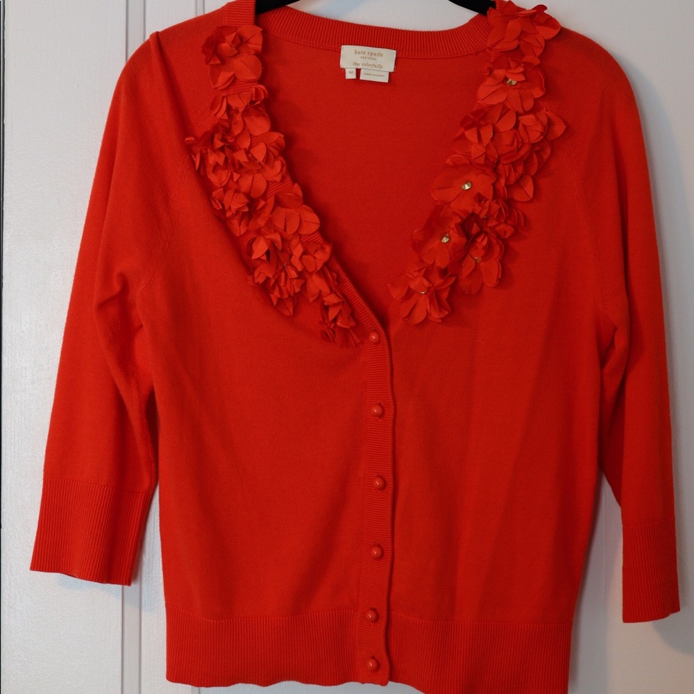 Kate Spade Three Quarter Sleeve Poppy Cardigan